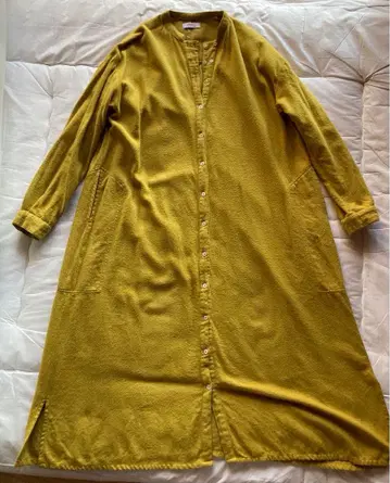 sisam 머스타드 롱 셔츠 원피스