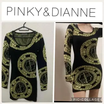 새상품급 핑키앤다이안 올 패턴 니트 원피스