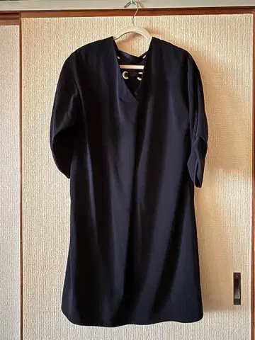 백리본 코쿤 원피스 포멀 세레모니 파티 블랙