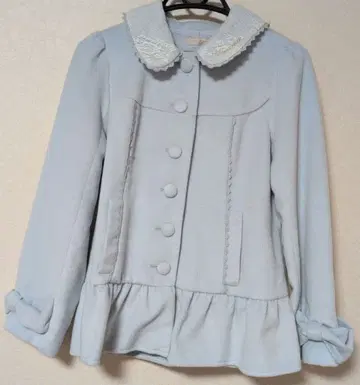 엑시즈팜 포에틱 숏코트 리본 스카이블루 아우터