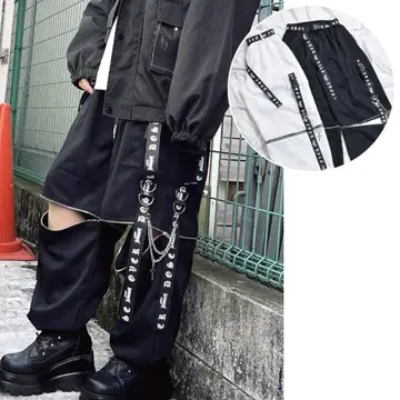 서브컬쳐 로고 벨트 카고 팬츠 벌칸