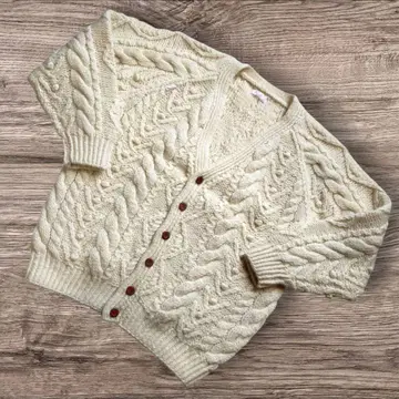 Papas 파파스 케이블 로우게이지 니트 가디건
