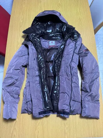 PEUTEREY 후드 부착 퍼플 다운 자켓 퓌테리 구스 다운