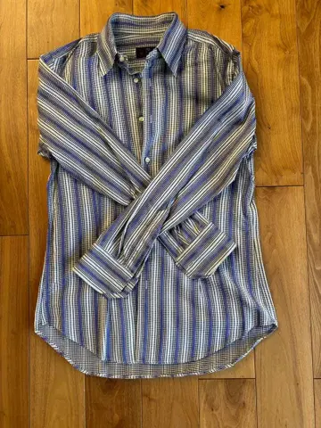 ETRO 파랑과 화이트 스트라이프 와이셔츠