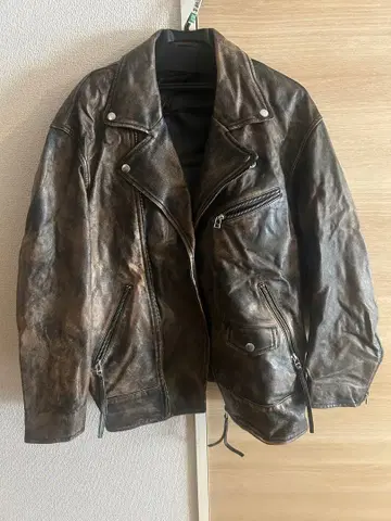 MAISON SPECIAL 레더 라이더스 재킷 38