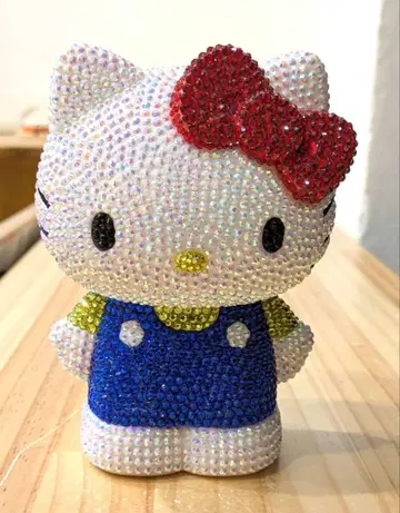 헬로키티 크리스탈 비즈 데코 펜꽂이