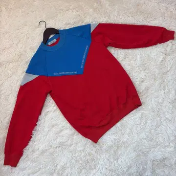 데상트 DESCENTE 상의 트레이닝복 맨투맨 레드 블루