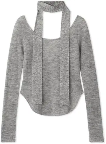 프레이 아이디 뒷트임 모헤어 니트 풀오버 그레이 니트