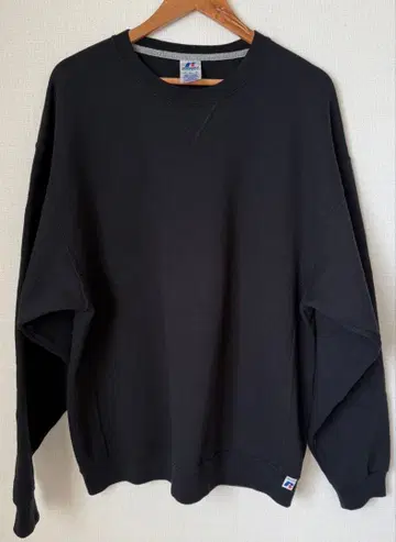 RUSSELL 무지 블랙 맨투맨 XL 러셀