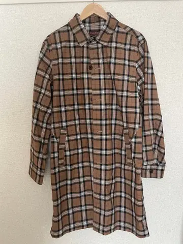 Purple's Yellow 체크 무늬 롱 셔츠 L 사이즈