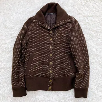 여성용 울 혼방 자켓 y2k 헤이세이 갸루 그런지 브라운