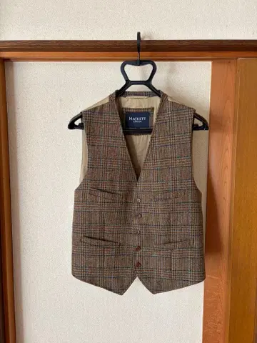 해킷 런던 트위드 베스트 40R
