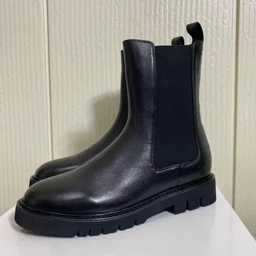 미사용 SLOBE IENA 소가죽 가죽 사이드 고어 부츠 37 블랙