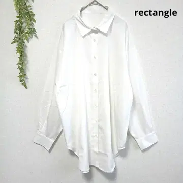 렉탱글 오버 사이즈 셔츠 긴팔 캐주얼 오피스 루즈핏 F