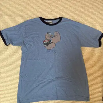 90s 뽀빠이 프린트 T셔츠 파랑