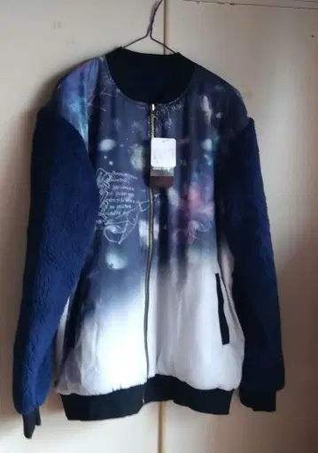 우주 디자인 네이비 그라데이션 자켓