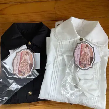 시마무라 클라로리 쿠루미 블라우스 화이트 블랙 쌍둥이 S