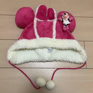 디즈니 팬캡 핑크 무스탕 미니 미니짱