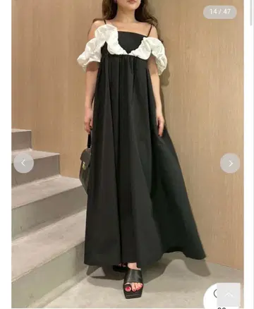 엔젤 슬리브 볼륨 원피스 릴리 브라운