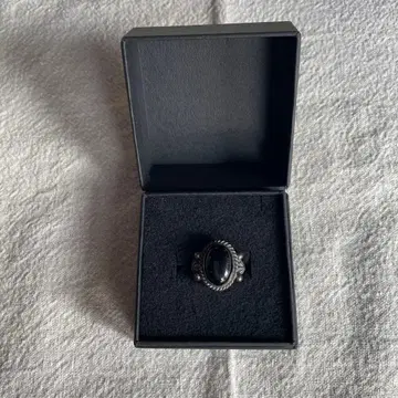 실버 타원형 흑석 오닉스 반지