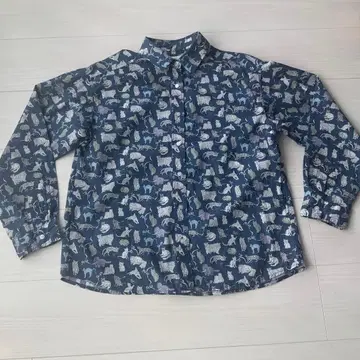 parks 리버티 타나론 블라우스 고양이 패턴