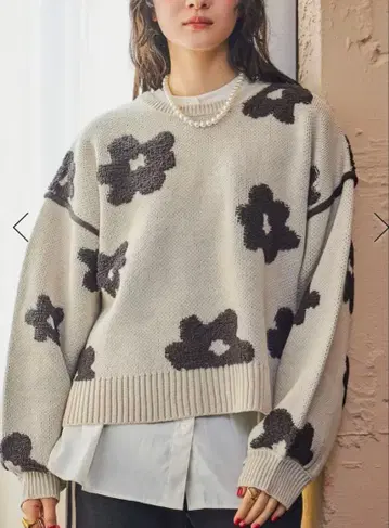 니코앤드 플라워 자카드 니트 풀오버 니코앤드