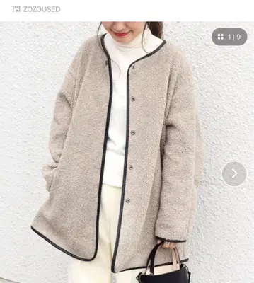 SHIPS 보아 자켓 베이지