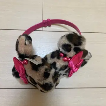 디즈니 레오파드 무늬 귀도리 핑크