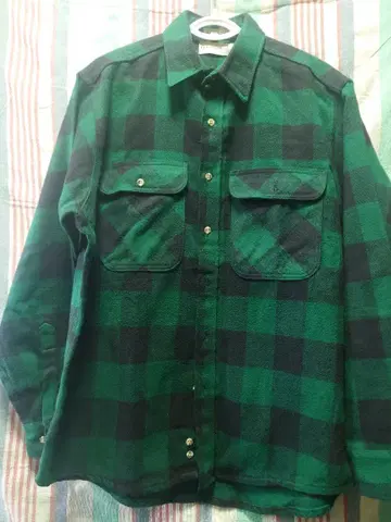 FIELD MASTER 그린 블랙 체크 플란넬 셔츠