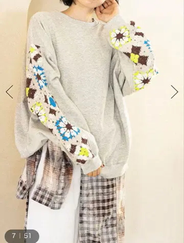 nikoand 크로셰 콤비 풀오버 니코앤드