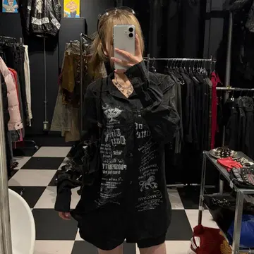 Y2K 그런지 영문 셔츠 티셔츠 펑크 프린트 디자인