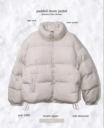 [ 발수 가공 / memento ] 다운 자켓
