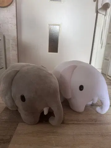 미피 코끼리 봉제 인형 그레이와 화이트