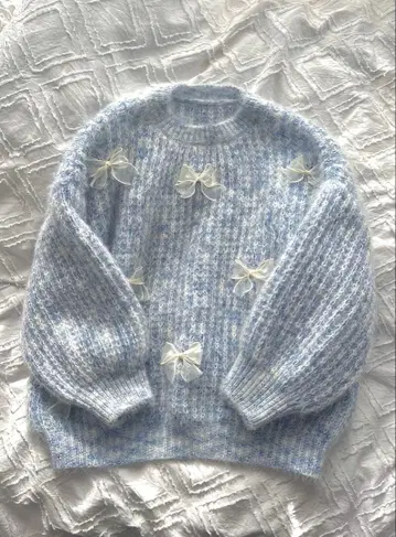 Ribbon motif mix knit / 리본 모티브 믹스 니트