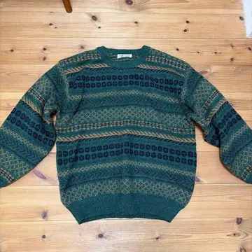 PLAY CLUB 기하학 패턴 니트 스웨터