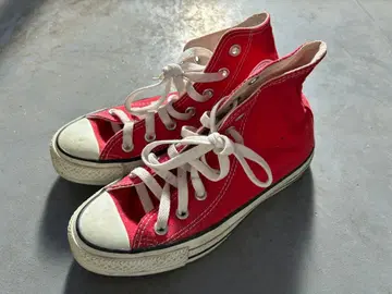 컨버스 빨간색 하이컷 스니커즈 23cm