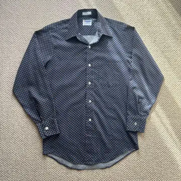 60s 70s 빈티지 셔츠 꽃무늬 도트 무늬 민트급 컨디션