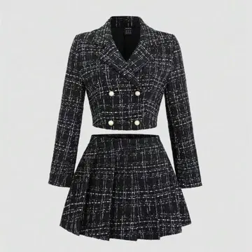 Sweetra 블랙 트위드 셋업