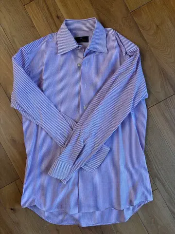 ETRO 보라색과 화이트 스트라이프 긴팔 셔츠