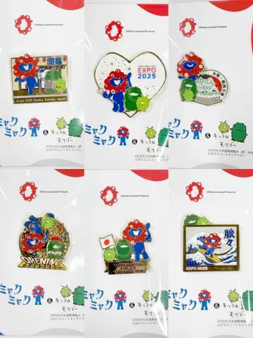 EXPO2025 미야쿠미야쿠&모리조 키키로 핀 배지 6개 세트 만박
