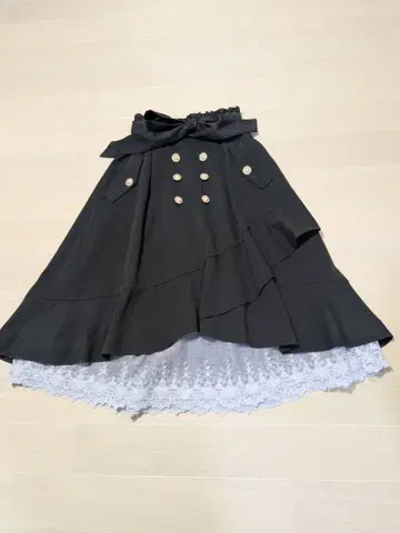 axes femme 튤 레이스 부착 연 버튼 디자인 아지메 스커트
