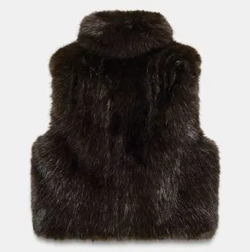 [ 미사용 새상품 ] 다크 브라운 퍼 베스트 ZARA