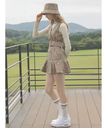 에이미 골프 체크 원피스 S