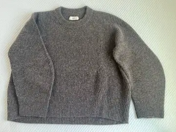 unfil 니트 스웨터 카멜 차콜 그레이