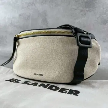 [ 미사용 새상품 ] 질 샌더 캔버스 가죽 콤비 바디백 벨트백
