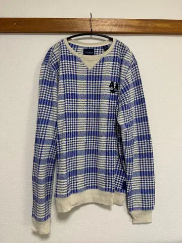 SCOTCH & SODA 블루 화이트 체크 스웨터