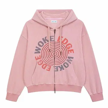 woke edge Washed Thermal Zip Hoodie 서멀