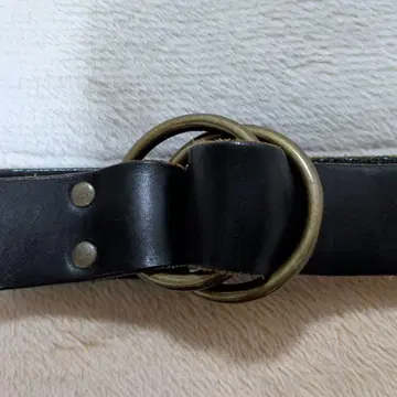 Levi's 블랙 가죽 더블 링 벨트