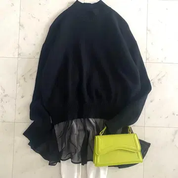 새상품급 어도어 ADORE 시어 x 울 캐시미어 니트탑 최근 블랙 38