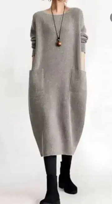 새상품*포켓 부착 니트 원피스